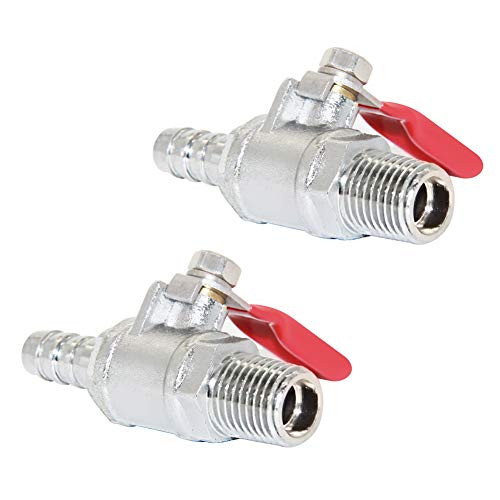 JoyTube Integrated Check Valves 5/16 inch Hose Barb Shutoffs with Check Valve (Pack of 2)