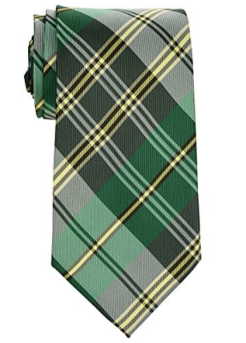 Retreez Elegant Plaid Check Woven Microfiber 3.15 inch Men's Tie - Green