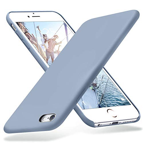 KUMEEK iPhone 6s Plus Case, iPhone 6 Plus Case, Liquid Silicone Rubber with Soft Microfiber Cloth Cushion Protective Case Thin Slim for iPhone 6s Plus/iPhone 6 Plus - Lavender Grey