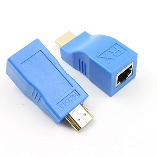 1080P 30M Extender Over Ethernet, HDMI LAN CAT5e CAT6 Network Cable 100Ft Adapter