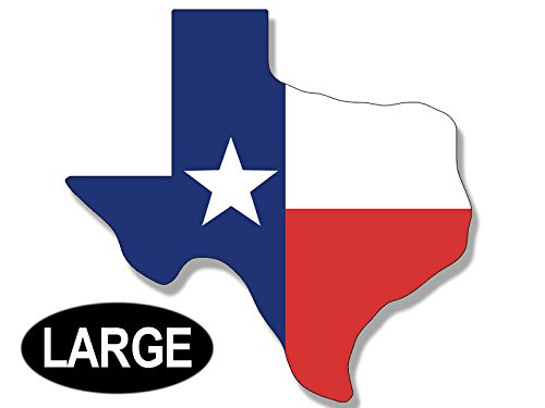 American Vinyl Large Texas Shaped Tx Flag Stickers (Lone Star Texan Proud)