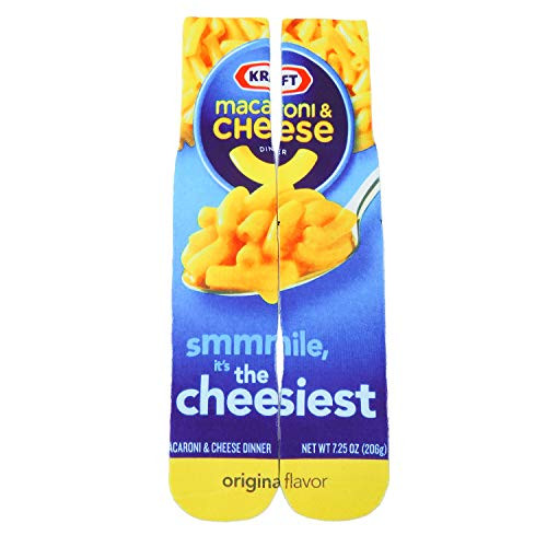 Mens Unisex Crazy Funny Novelty 3D Colorful Athletic Sport Crew Tube Socks (Yellow Cheese)