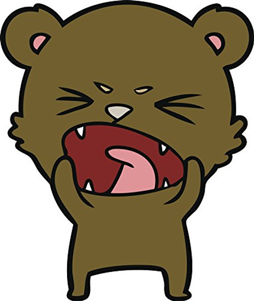 Cute Kawaii Brown Bear Pen Art Cartoon - Sleepy Vinyl Decal Sticker (4 inch Tall)