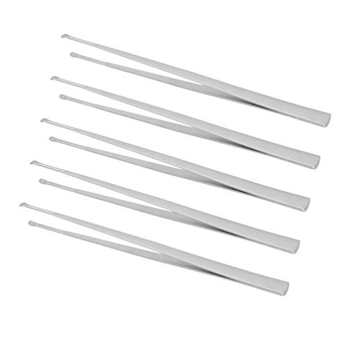 Exceart 5pcs Ear Wax Pick Ear Wax Loop Stainless Steel Ear Spoon Earwax Curette Remover Earpick Tool