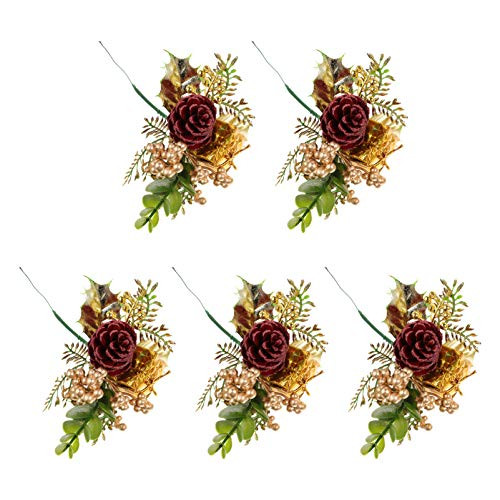 IMIKEYA 5pcs Christmas Berry Pick with Pine Cone Holly Berry Stems Fern Leaves Branch Evergreen Christmas Berries Decor Vase Filler for Xmas Holiday Home Decoration IMIKEYA 5pcs Christmas Berry Pick with Pine Cone Holly Berry Stems Fern Leaves Branch Evergreen Christmas Berries Decor Vase Filler for Xmas Holiday Home Decoration