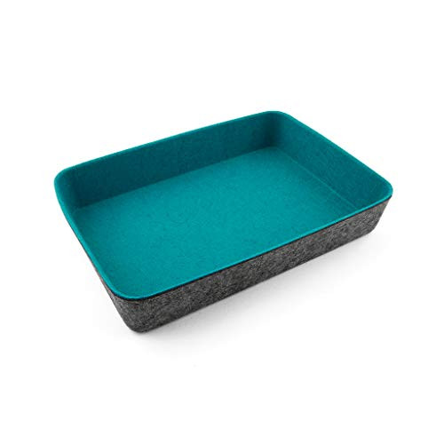 Three by Three 48071 Three By Three Seattle Felt-Like-It! Wide Drawer Organizer, 10.5x7.5x1.75", Blue