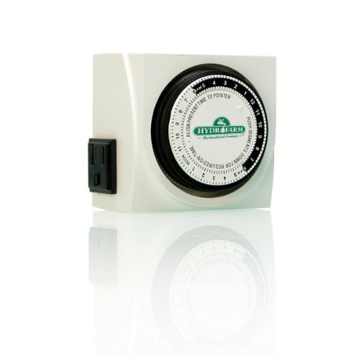 AutoPilot Analog, UL-Listed Hydrofarm TM01015D Dual Outlet Grounded Timer, White