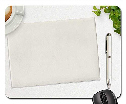 Mouse Pad - Note Pad Pen Coffee Cup Plant Desk Writing Paper 1