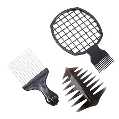 Beaupretty 3Pcs Afro Pick Comb Hair Twist Comb Wide Tooth Comb Hairdressing Detangle Wig Braid Hair Styling Comb for Home Salon Hair Styling Supplies