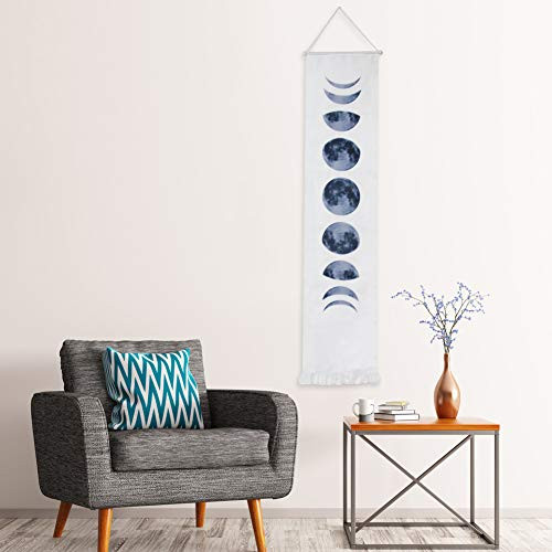 QSUM Linen Moon Phases Tapestry,Nine Phases of The Full Growth Cycle of The Moon,Modern Home Wall Art Hanging Decor (Beige) QSUM Linen Moon Phases Tapestry,Nine Phases of The Full Growth Cycle of The Moon,Modern Home Wall Art Hanging Decor (Beige)