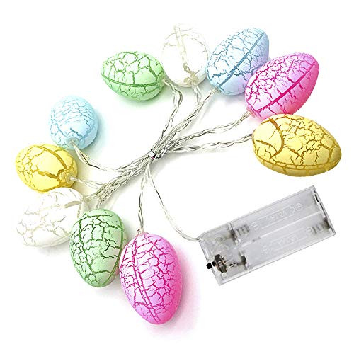 PheiLa 2 Pack 10LED Easter Egg String Lights Easter Decorations Egg Shape String Lights Battery Operated Easter Fairy String Light for Spring Decor Outdoor Indoor Home Bedroom Party