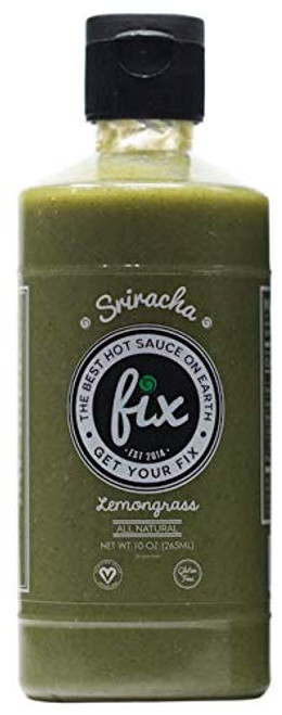 Fix Hot Sauce Sriracha Hot Sauce  Gourmet Sriracha Hot Sauce, Vegan, Gluten Free, Organic Green Chili Peppers, Lemongrass  Great in Vietnamese Pho, Ramen - 10 Ounce Squeeze Bottle