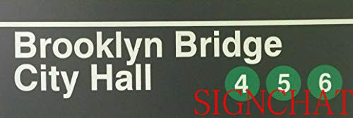 SIGNCHAT New York City Subway Signs Brooklyn Bridge City Hall 4 5 6 Metal Street Sign 4x16 inch SIGNCHAT New York City Subway Signs Brooklyn Bridge City Hall 4 5 6 Metal Street Sign 4x16 inch