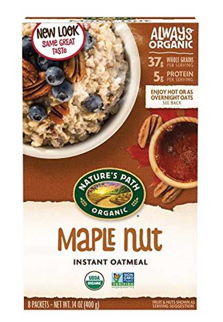 Nature's Path Organic Instant Hot Oatmeal, Maple Nut, 14 Ounce