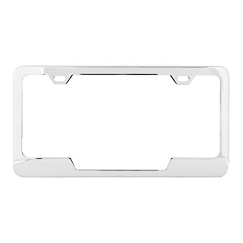 Grand General 60405 Stainless Steel License Plate Frame with 2 Holes and Bottom Center Cut