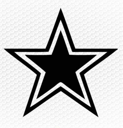 Cowboys Star Black Decal Vinyl Sticker Cars Trucks Vans Walls Laptop Bumper 5.5 inch