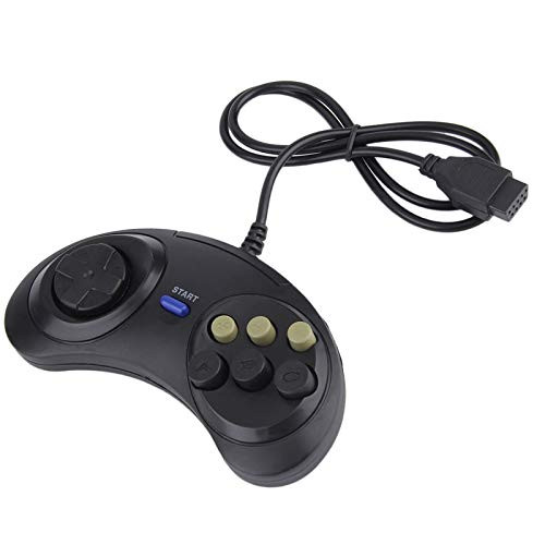 Calvas 6 Buttons USB Wired Joypad Gamepad Black Controller For SEGA MD2 PC MAC Mega Drive Gaming Accessories Portable Remote Control