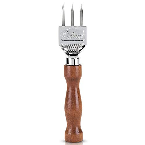 NINGWANG Ice Pick - Sturdy Ice Chipper with Solid Wood Handle, 304 Steel Three Pronged Ice Crusher for Cocktail Bartender