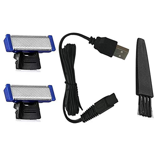 Shaver Head Replacement Charger and Brush for Electric Solo Shaver Cleaning Bursh USB Data Cable Power Trimmer Solo Head Micro Touches Replacement Charge Line (2Shaver head and cord and brush) Shaver Head Replacement Charger and Brush for Electric Solo Shaver Cleaning Bursh USB Data Cable Power Trimmer Solo Head Micro Touches Replacement Charge Line (2Shaver head and cord and brush)