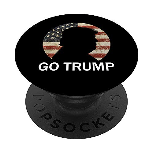 Go Trump Silhouette Vintage American Flag Republican PopSockets Grip and Stand for Phones and Tablets