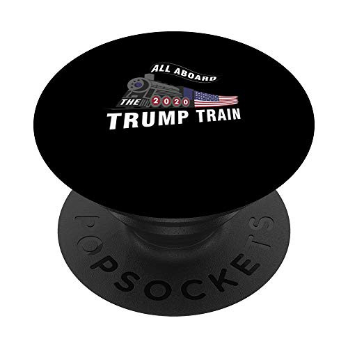The Trump Train 2020 American Flag Republican All Aboard PopSockets Grip and Stand for Phones and Tablets