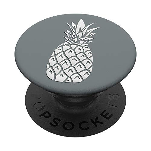 White Pineapple On Slate Gray PopSockets PopGrip: Swappable Grip for Phones  and  Tablets