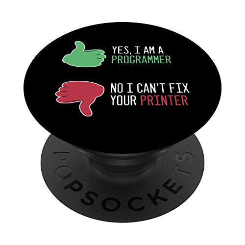 Programmer Printer Fix Coding Coder Code Web Developer Gift PopSockets PopGrip: Swappable Grip for Phones  and  Tablets