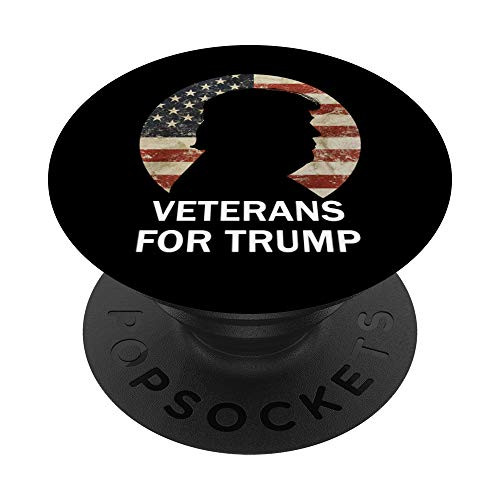 Veterans For Trump Vintage American Flag Republican PopSockets Grip and Stand for Phones and Tablets