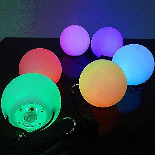 Hendont Fully LED Multi-Coloured Glow POI Thrown Balls Light Up for Dance Hand Prop Hand Props Thrown Balls