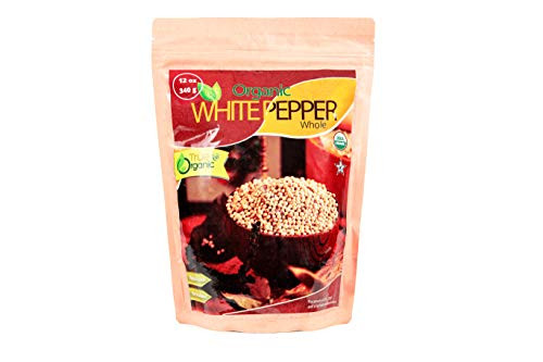 True Organic Ceylon White Peppercorns Whole 12 Oz - USDA and Kosher Certified , Gluten-Free and Non-GMO Peppercorns , Pure Ceylon Premium Quality and Perfect for Grinder Refill True Organic Ceylon White Peppercorns Whole 12 Oz - USDA and Kosher Certified , Gluten-Free and Non-GMO Peppercorns , Pure Ceylon Premium Quality and Perfect for Grinder Refill