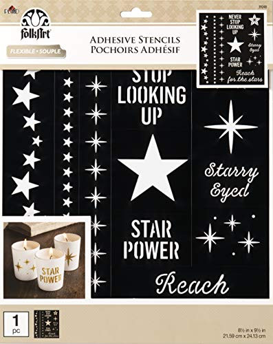 FolkArt Star Flexible Adhesive Stencil, 8.5 inch x 9.5 inch
