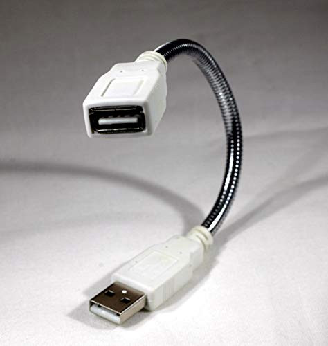 PCCABLES.COM Flexible USB Cable Flex Port 8 Inch Chrome GooseNeck A-Male A-Female Extension