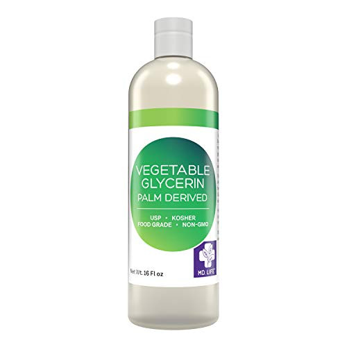 MD.Life Vegetable Glycerin Oil - Sustainable Vegetable Glycerin Food Grade Non GMO - 16 Ounces - Pharmaceutical Grade Vegetable Glycerin for Skin, Hair, Crafts, Soap Bases - Vegetable Glycerin Liquid