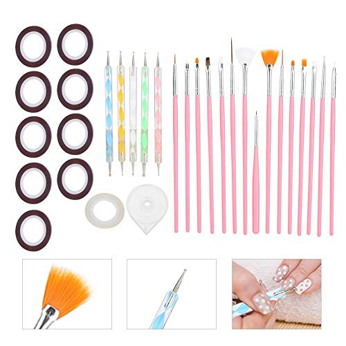 Nail Art Set, Nail Art supplies Nail Art Kit, Nail Art Design Dotting Painting Drawing Polish Brush Pen Tools with 15pcs Nail Art Pen  and  5pcs Nail Dotting Pen  and  10pcs Mixing Line  and  1pcs Line Box