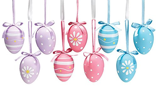Burton  and  Burton Floral Decorated Hand Painted Easter Egg Home Decor Ornament, 9 Pack