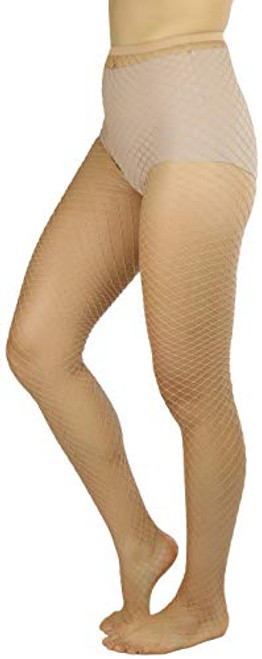 ToBeInStyle Women's Seamless Diamond Net Spandex Nylon Blend Pantyhose - Beige - One Size Regular ToBeInStyle Women's Seamless Diamond Net Spandex Nylon Blend Pantyhose - Beige - One Size Regular