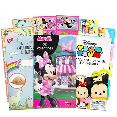 Paper Magic Valentines Day Cards for Girls Assorted -- 96 Pack, Bundle Includes Valentine Cards Featuring Minnie Mouse, Unicorns, Tsum Tsum (Bulk Value School Classroom Exchange Pack)