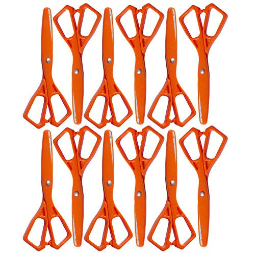 WA Portman 12 Pack Kids School Scissors - 12 Bulk Blunt Tip Safety Kids Scissors Pack - Classroom Blunt Kid Scissors Set - Small Scissors For Kids of All Ages - Child Safety Scissors For School