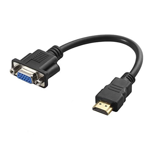 Isabelvictoria Black Durable Lightweight HDMI Male to VGA D-SUB 15 pins Female Video AV Adapter Converter Cable for HDTV Set-Top