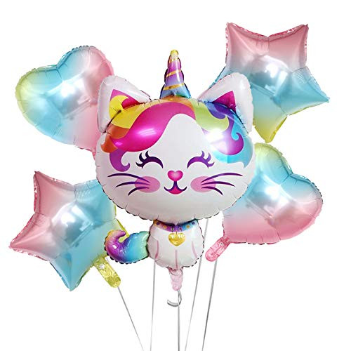Cat Unicorn Party Balloons Caticorn Balloons Gradient Heart and Star Balloons for Caticorn Themed Birthday Baby Shower Party Decor Supplies Cat Unicorn Party Balloons Caticorn Balloons Gradient Heart and Star Balloons for Caticorn Themed Birthday Baby Shower Party Decor Supplies