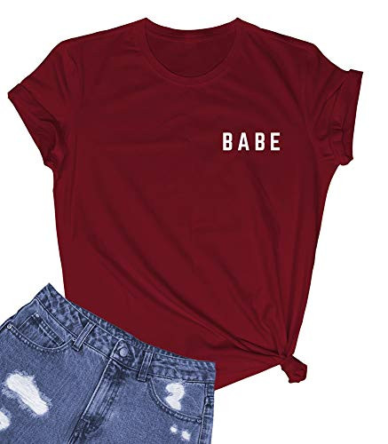 YITAN Women Graphic Funny T Shirts Girl Tees Gift Ideas Wine Red Medium