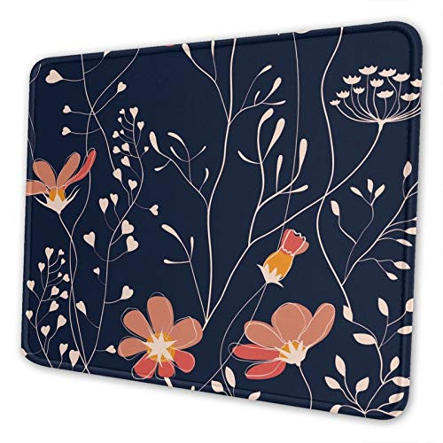 Mouse pad Customized Square Mousepad Non-Slip Rubber Base Mouse Pads for Computers Laptop Office Desk Accessories Nebula,Stylish Navy Blue and Coral Clipfolio, Floral Mouse pad