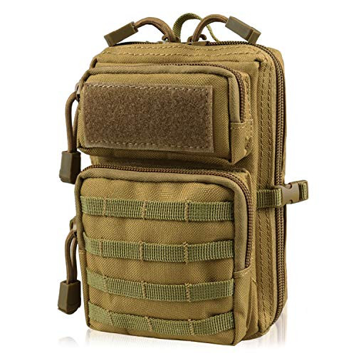 AMYIPO MOLLE Pouch Multi-Purpose Compact Tactical Waist Bags Small Utility Pouch Mini Pocket (Tan)