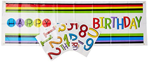 Rainbow Birthday Add-Any-Age Giant Sign Banner