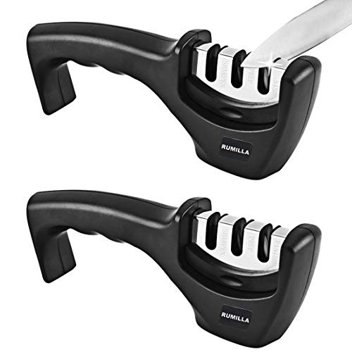 Knife Sharpener, 2pack ,Professional 3 Stage knife sharpener stone for Sharpening Kitchen Knives