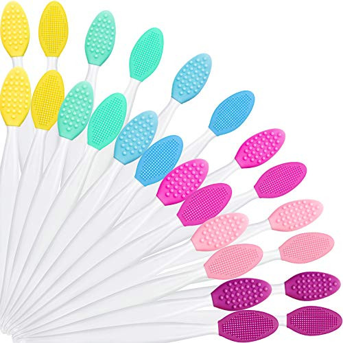 Silicone Exfoliating Lip Brush Double-sided Lip Brush Soft Cleaning Lip Brush Beauty Tool for Smoother Skin and Fuller Lip Appearance, 6 Colors (24)
