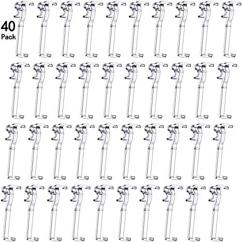 2.5 Inch Valance Clips Window Blind Clips Clear Plastic Valance Retainer Clips Hidden Valance Clips for Horizontal Blind Valance (40 Pieces)