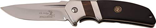 Elk Ridge ER-A167BK-MC ER-A167BK 3mm SW Blade Folder Knife, Black Pakkawood/Red Wood, 4.9"