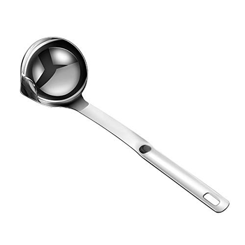 Stainless Steel Soup Fat Oil Separator Ladle Oil Filter Skimmer Spoon Soup Colander for Kitchen Gravy Food Fat Separator Skimmer Spoon