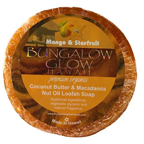 Bubble Shack Hawaii Bungalow Glow Premium Organics Loofah Soap (Mango Starfruit)